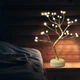 Настільний LED світильник нічник лампа (Перлове золоте дерево) USB + 3AA Колір світла Теплий Білий колір лампи Золотистий - зображення 5