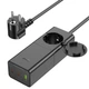 Мережевий подовжувач HOCO NS4 1 Socket Ports 1USB-A / 2USB-C PD65W QC3.0, Black - зображення 1