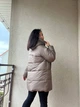 Куртка женская Lady Yep 9045 длинная бедра с капюшоном пальто 46 коричневая - изображение 6