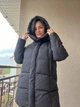 Куртка женская Lady Yep 9045 длинная бедра с капюшоном пальто 42 черная - изображение 7