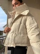 Куртка женская Lady Yep 9019-11 короткая двойная застежка с капюшоном 46 молочная - изображение 8