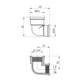 Кутник латунний перехідний LexLine 3/4" × 1/2" ВВ, нікельований, PN10 - зображення 2