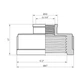 Муфта перехідна латунна LexLine 2" × 3/4" ВВ, нікельована, PN10 - зображення 2
