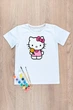 Футболка-раскраска детская для девочки HELLO KITTY 134 белая (260315111-022) - изображение 1