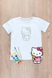 Футболка-раскраска детская для девочки HELLO KITTY 134 белая (260315111-022) - изображение 2