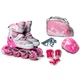 Детские раздвижные ролики 34-37 с комплектом защиты и шлемом Happy Pink подсветка колеса - изображение 1