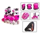 Детские раздвижные ролики 29-33 с комплектом защиты и шлемом Scale Sports Pink подсветка переднего колеса - изображение 1