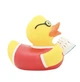 Стильная тематическая резиновая уточка FunnyDucks "Писатель" L1827 - изображение 2