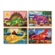Деревянный пазл 4 в 1 Melissa&Doug "Динозавры" 12х4 элементов 15х20 см MD3791 - изображение 1