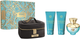 Zestaw prezentowy damski Versace Dylan Turquoise Woda toaletowa 100 ml + Żel pod prysznic 100 ml + Balsam do ciała 100 ml + Kosmetyczka (8011003893386) - obraz 1