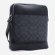 Сумка кросс-боди через плечо мужская из натуральной кожи Coach Houston Flight Bag In Signature Canvas BG-COA-6 Черная (192643925359) - изображение 2