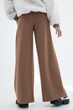 Широкі штани палаццо коричневого кольору для дівчаток з матеріалу двунитка зріст 104 - зображення 2