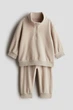 Костюм флисовый бежевый однотонный H&M 68см (400098881) - изображение 1