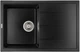 Кухонная мойка гранит GRANADO Toledo black shine (2101) + сифон одинарный для кухонной мойки Nova с эксцентриком - изображение 1
