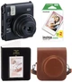 Набор Fujifilm INSTAX MINI 99 Black черная фотокамера мгновенной печати / картриджи 20 фото / фотоальбом / чехол коричневый / ремешок / подарочная упаковка - изображение 1