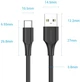 Кабель Vention USB 2.0 AM-Type-C M, 0.5 м, 3.0A, (18W) PVC Чорний (CTHBD) - зображення 3