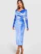 Платье осеннее женское Boohoo GZZ70112 36 Синее (KAY2000001550717) - изображение 3