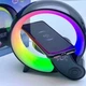 Нічник G-Smart HM-2309 з бездротовою зарядкою та Bluetooth-колонкою 7в1 (Чорний) - зображення 4