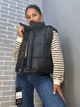 Жилетка жіноча Lady Yep 9039 стьобана коротка вставка з екошкіри на спині 42 чорна - зображення 1