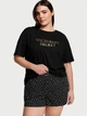 Пижама (футболка + шорты) Victoria's Secret (3226437983955) XS черная - изображение 1