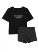 Пижама (футболка + шорты) Victoria's Secret (3226437983955) XS черная - изображение 3