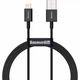 Дата кабель USB 2.0 AM to Lightning 1.0m 2.4A Superior Series Black Baseus (CALYS-A01) - изображение 1