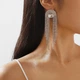 Довгі сережки цвяшки з ланцюжками зі страз Honey Fashion Accessories сріблястий (12-269) - изображение 1
