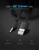 Кабель UGREEN US277 USB 2.0 to DC 3.5mm 5V/2A 1m Black (10376) - изображение 2