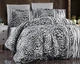 Турецька постільна білизна First Choice Cotton Satin Leopard Black євро - зображення 1