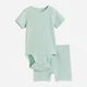 Детский летний комплект (боди-футболка + шорты) для девочки H&M 060942804 98 см Мятный (6666000338075) - изображение 1