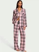 Піжама фланель Victoria's Secret Flannel Long Pajama Set (сорочка+штани) S Рожева клітинка - зображення 1