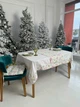 Скатерть водоотталкивающая с бортиком новогодняя Delux Textil Разноцветные снежинки 140 х 110 см (367905) - изображение 4