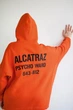 Худи оверсайз женское Nadiupishou с вышивкой ALCATRAZ теплое на флисе L-XL оранжевое (0171) - изображение 8