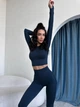 Спортивный женский костюм Hot для фитнеса и йоги (рашгард + леггинсы) c двойным Push Up V-пояс L Темно-бирюзовый (MA050000L) - изображение 6