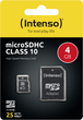 Карта пам'яті Intenso microSDHC Class 10 4GB + SD адаптер (3413450) - зображення 4