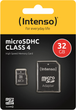 Karta pamięci Intenso microSDHC Class 4 32GB + adapter SD (3403480) - obraz 4