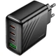 Зарядне мережеве Hoco CS27A 3хType-C/1хUSB PD67W+QC3.0 швидка зарядка для телефона/смартфона Чорний - изображение 1