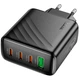 Зарядне мережеве Hoco CS27A 3хType-C/1хUSB PD67W+QC3.0 швидка зарядка для телефона/смартфона Чорний - изображение 3