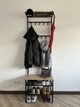 Вешалка универсальная Санрайс РТ металлическая разборная loft стиль 60 см Черная + доска Дуб сонома - изображение 2