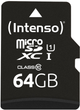 Карта пам'яті Intenso microSDXC UHS-I Performance Class 10 64GB + SD адаптер (3424490) - зображення 2