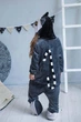 Пижама детская кигуруми для девочки Kigurumi Лемур 135-145см серая - изображение 2