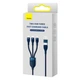 Кабель Baseus Flash Series Ⅱ Two-for-three Charging Cable U+C to M+L+C 100W 1.2m Blue (CASS030103) - зображення 2