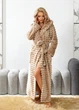 Женский махровый халат с капюшоном 831032 L-2XL (50-54) Бежевый - изображение 4