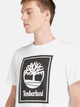 T-shirt męski bawełniany Timberland TB0A5WQQ XL Biały/Czarny (194902954421) - obraz 4