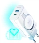 Мережевий зарядний пристрій 3mk HARDY for APPLE | 2 in 1 | GaN 33W | PD, QC3.0, PPS | TYPE-C USB-A | White - зображення 4