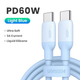 Кабель UGREEN USB-C to USB-C Silicone Fast Charging Cable голубой 60W 1m (15279) - изображение 1