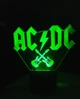 3d-светильник AC/DC, АС/ДС, 3д-ночник, несколько подсветок (на батарейке) - изображение 3