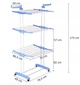 Вертикальная сушилка для белья до 50 кг Garment rack with wheels складная - изображение 5