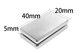 Неодимовий рідкоземельний магніт NdFeB прямокутник 40x20x5mm - изображение 1