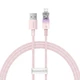 Кабель Baseus Explorer Series Fast Charging Cable with Smart Temperature Control USB to iP 2.4A 1m Pink (CATS010004) - изображение 1